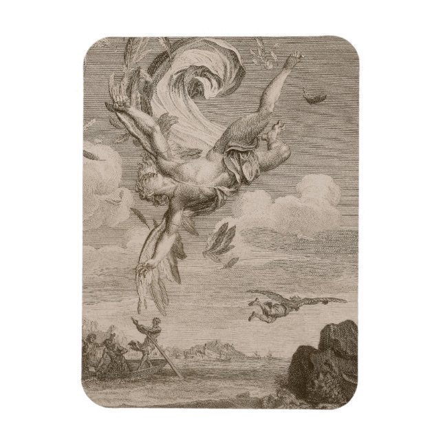 Imán La caída de Icarus, 1731 (grabado) (Vertical)