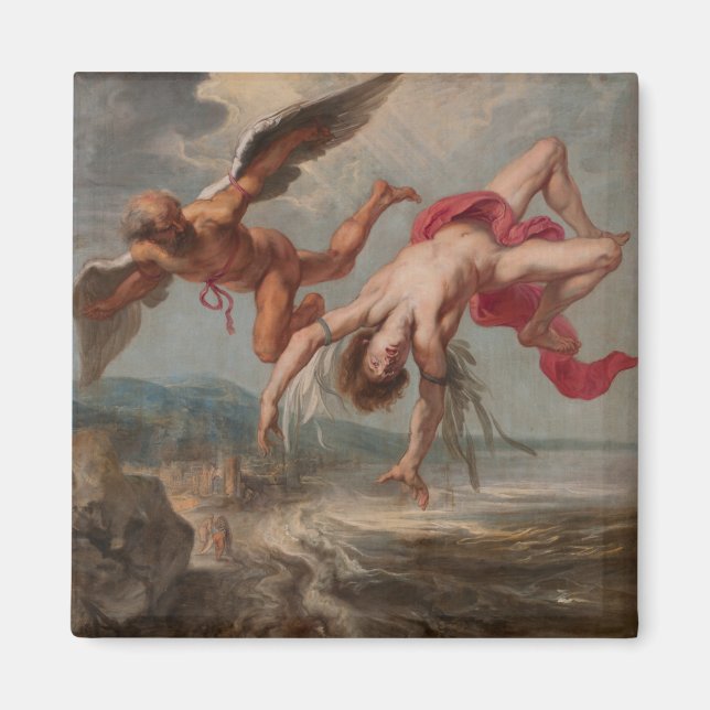 Imán La caída de Icarus (por Jacob Peter Gowy) (Frente)