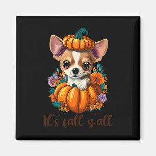 Imán La calabaza floral chihuahua hallo