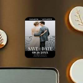 Imán La caligrafía en blanco y negro salva la foto de l