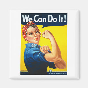 Imán La camiseta de Riveter T, rosada para las mujeres
