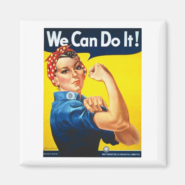 Imán La camiseta de Riveter T, rosada para las mujeres  (Frente)