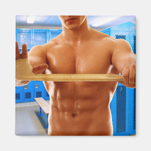 Imán La camiseta sin mangas de SlipperyJoe hombre muscu