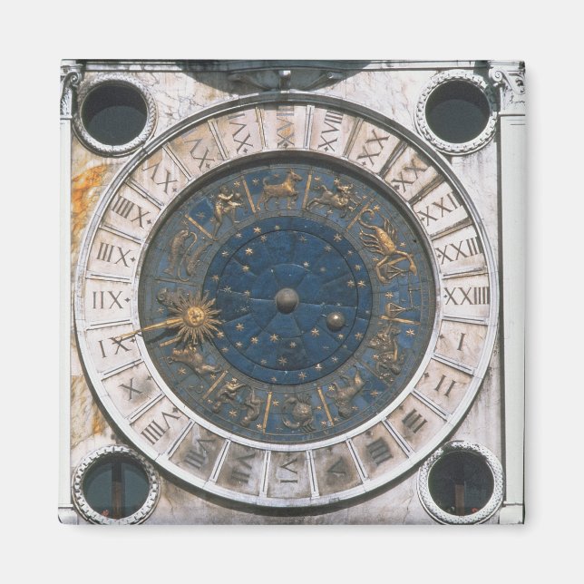 Imán La cara de reloj de oro y esmalte, diseño iniciado (Frente)