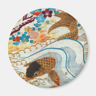 Imán La carpa japonesa vintage y el agua corriente