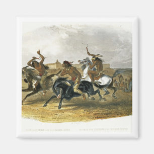 Imán La carrera de caballos de los indios de Siux