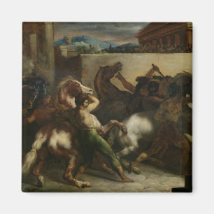 Imán La carrera de caballos salvaje en Roma, c.1817