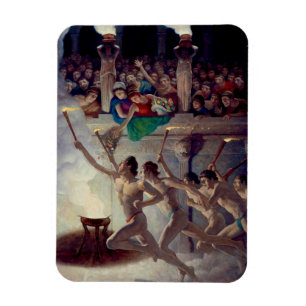 Imán La carrera de la antorcha, las Olimpiadas de Greci