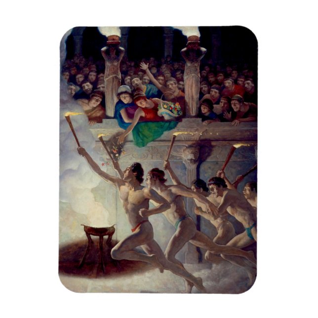 Imán La carrera de la antorcha, las Olimpiadas de Greci (Vertical)