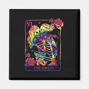Imán La carta de tarot de los amantes gótica tie dye be