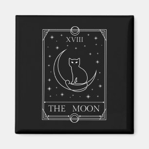 Imán La carta de tarot lunar negro gato bruñido ocultar