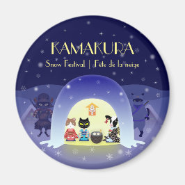 Imán La celebración de nieve de Edo-Neko