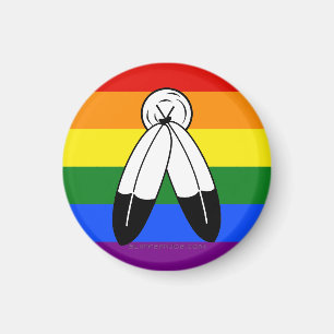 Imán La ceremonia de la bandera del orgullo de dos espí
