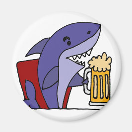 Imán La cerveza divertida de tiburón que bebe