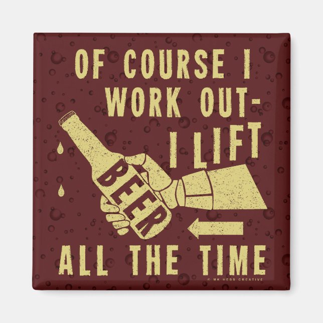 Imán La cerveza divertida hace humor con las burbujas d (Frente)