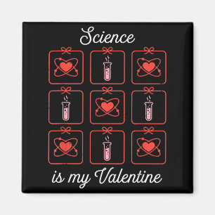 Imán La ciencia es mi San Valentín Química Átomo Tubo d