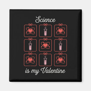 Imán La ciencia es mi San Valentín Química Átomo Tubo d