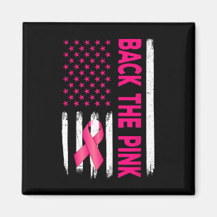 Imán La cinta rosa de la bandera americana conciencia d