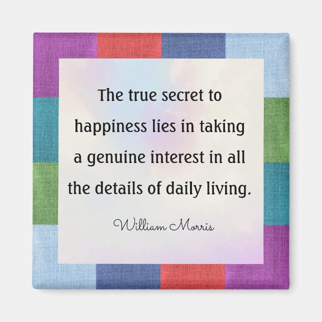 Imán La cita de William Morris, el verdadero secreto de (Frente)