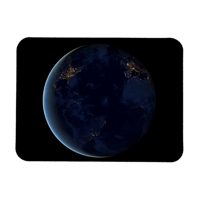 Imán La ciudad de la Tierra se ilumina de noche (Horizontal)