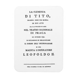 Imán La Clemenza di Tito Libretto página de título