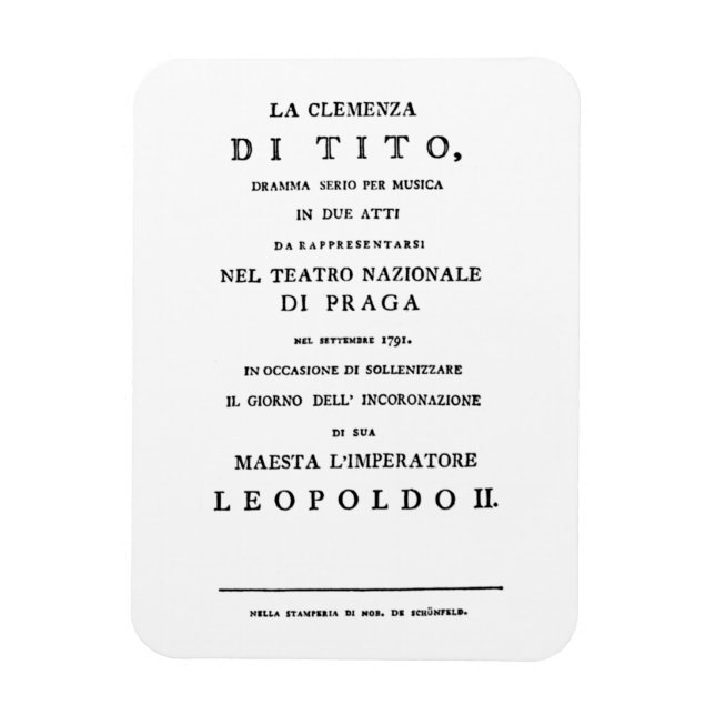 Imán La Clemenza di Tito Libretto página de título (Vertical)