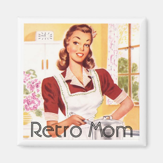 Imán La cocina de mamá de los años 50 retro (Frente)