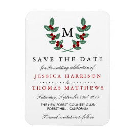 Imán La colección de Bodas de Berry Bush monograma