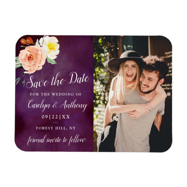 Imán La colección de Bodas Romance In Bloom (Horizontal)