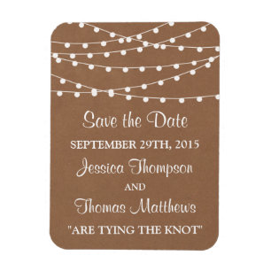 Imán La colección de Bodas Rustic Kraft Lights