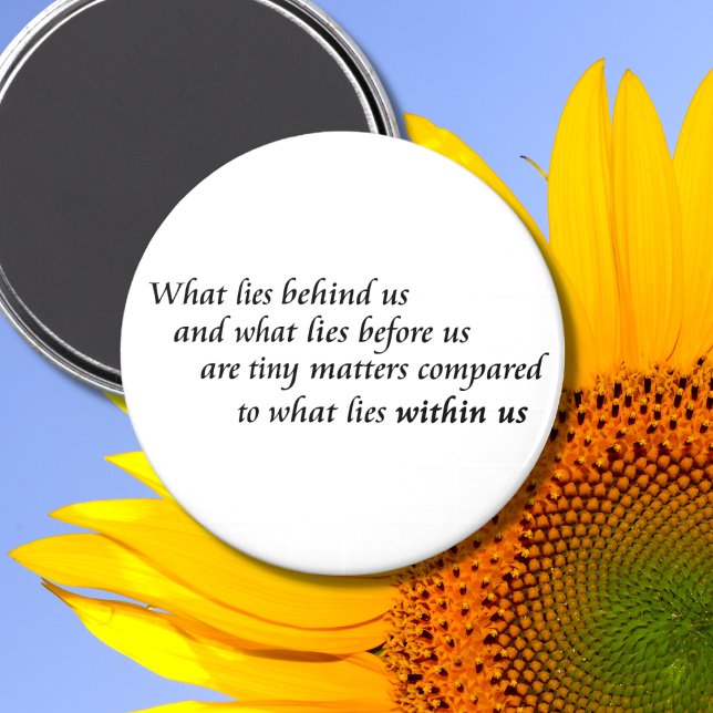 Imán La confianza inspiradora cita la actitud de felici (A trendy, simple motivational quote with black and white typography design. Cute minimalist elegant.)