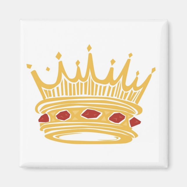 Imán La corona de un rey de oro con joyas (Frente)