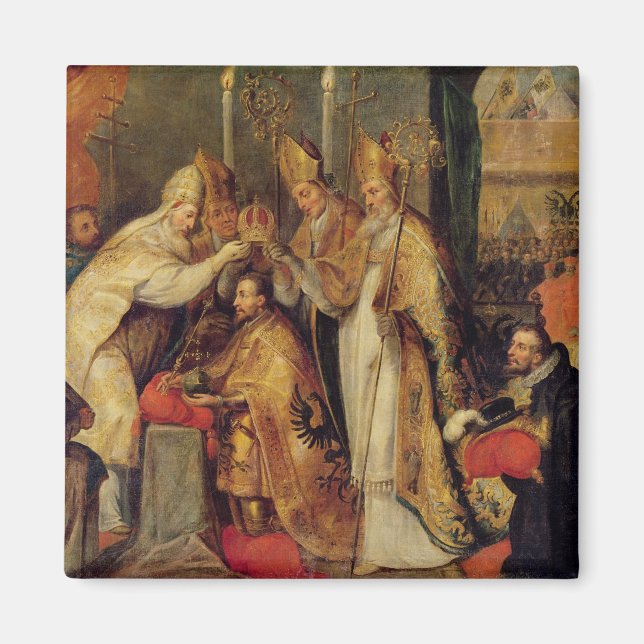Imán La coronación de Carlos V Santo Emperador Romano (Frente)
