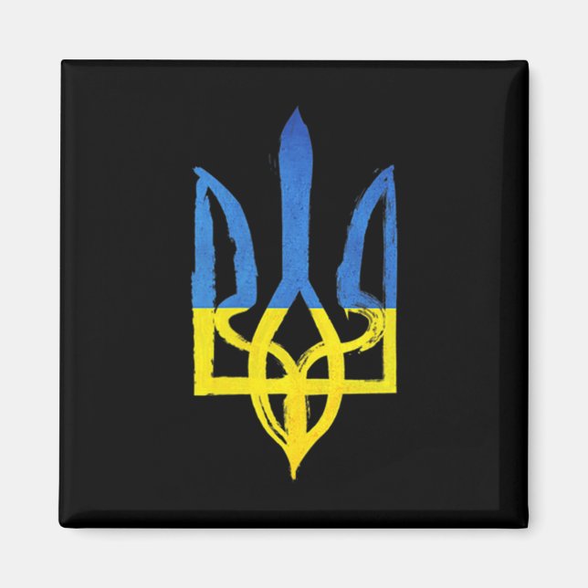 Imán La cosecha ucraniana tridente el apoyo del corazón (Frente)