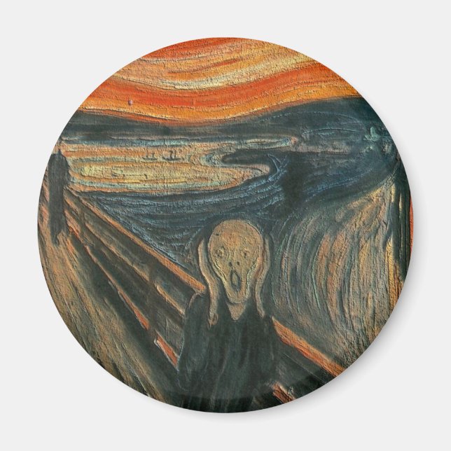 Imán La crema (texturizada) de Edvard Munch (Frente)