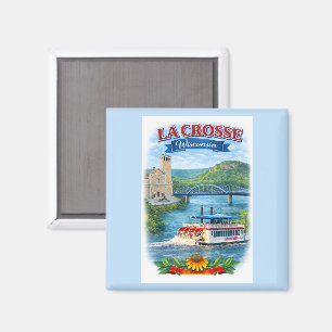 Imán La Crosse, WI Tarjeta Postal de Wisconsin Escénico