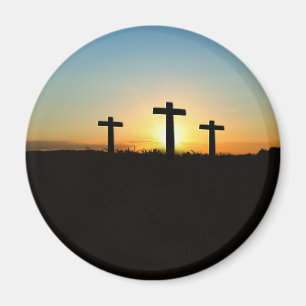 Imán La crucifixión cruza al atardecer