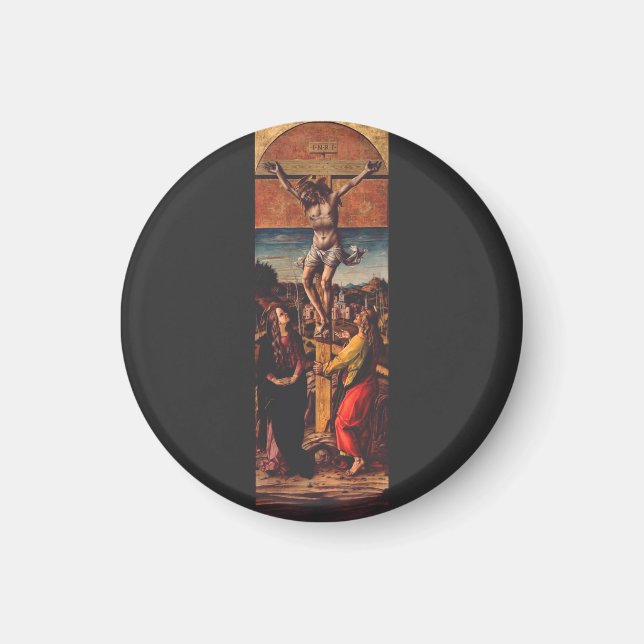 Imán La Crucifixión según Carlo Crivelli Arte Sagrado (Frente)