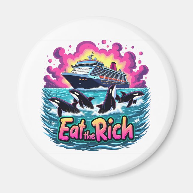 Imán La Curiosa Y Orca Ballena Come A Los Ricos (Frente)
