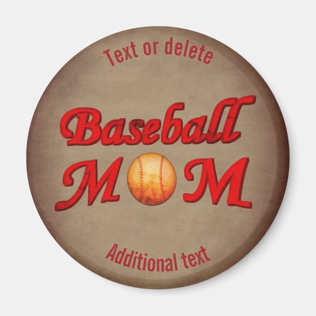 Imán La Cuta De La Madre Del Béisbol Personalizada (Frente)