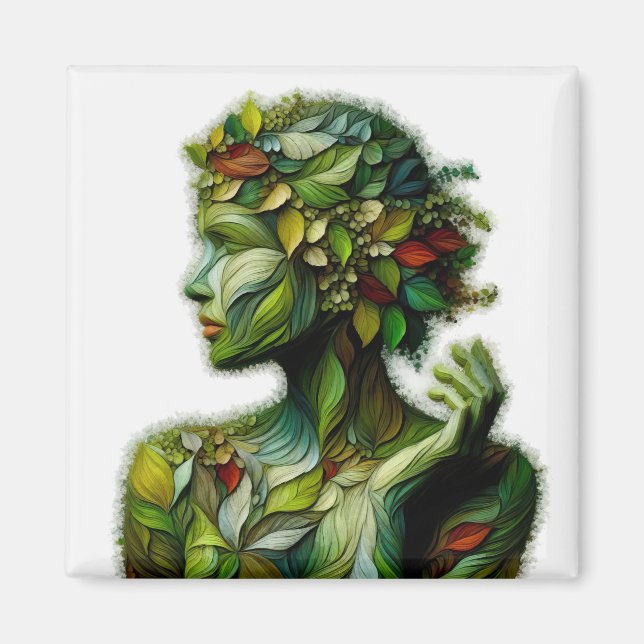 Imán La Dama Verde - Fondo Blanco (Frente)