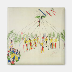 Imán La danza de Sun del Shoshone (pigmento en la