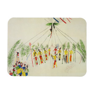 Imán La danza de Sun del Shoshone (pigmento en la