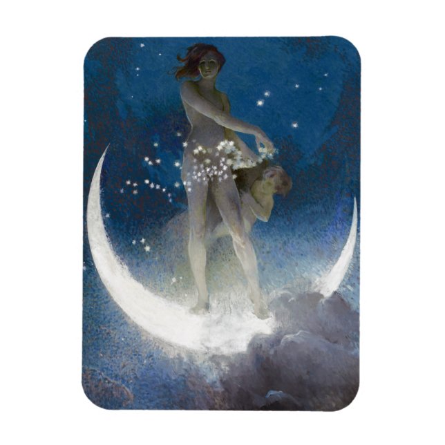 Imán La diosa de la luna se desnuda dispersando estrell (Vertical)