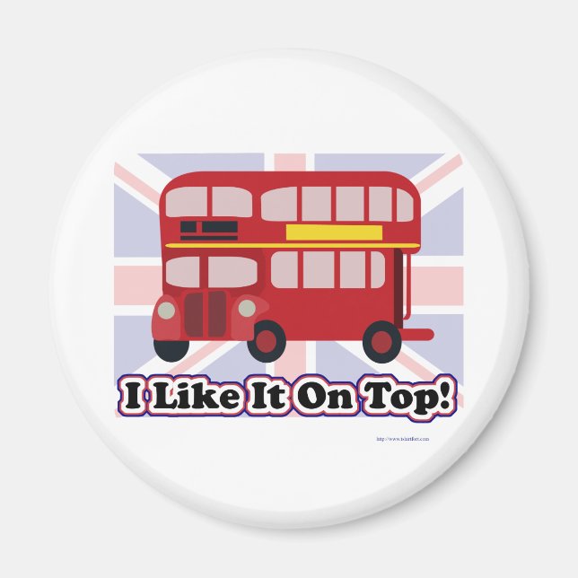 Imán La diversión de la doble decker de los buses britá (Frente)