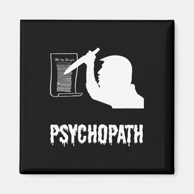 Imán La divertida Constitución de Trump Psychopath (Frente)