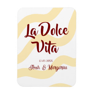Imán La Dolce Vita melocotón pareja de novios nombre ma