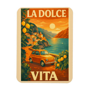 Imán La Dolce Vita – Póster de viaje de la costa italia