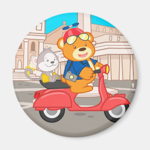 Imán La Dolce Vita Romana - oso nano y mono menor