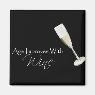 Imán La edad mejora con el vino en negro